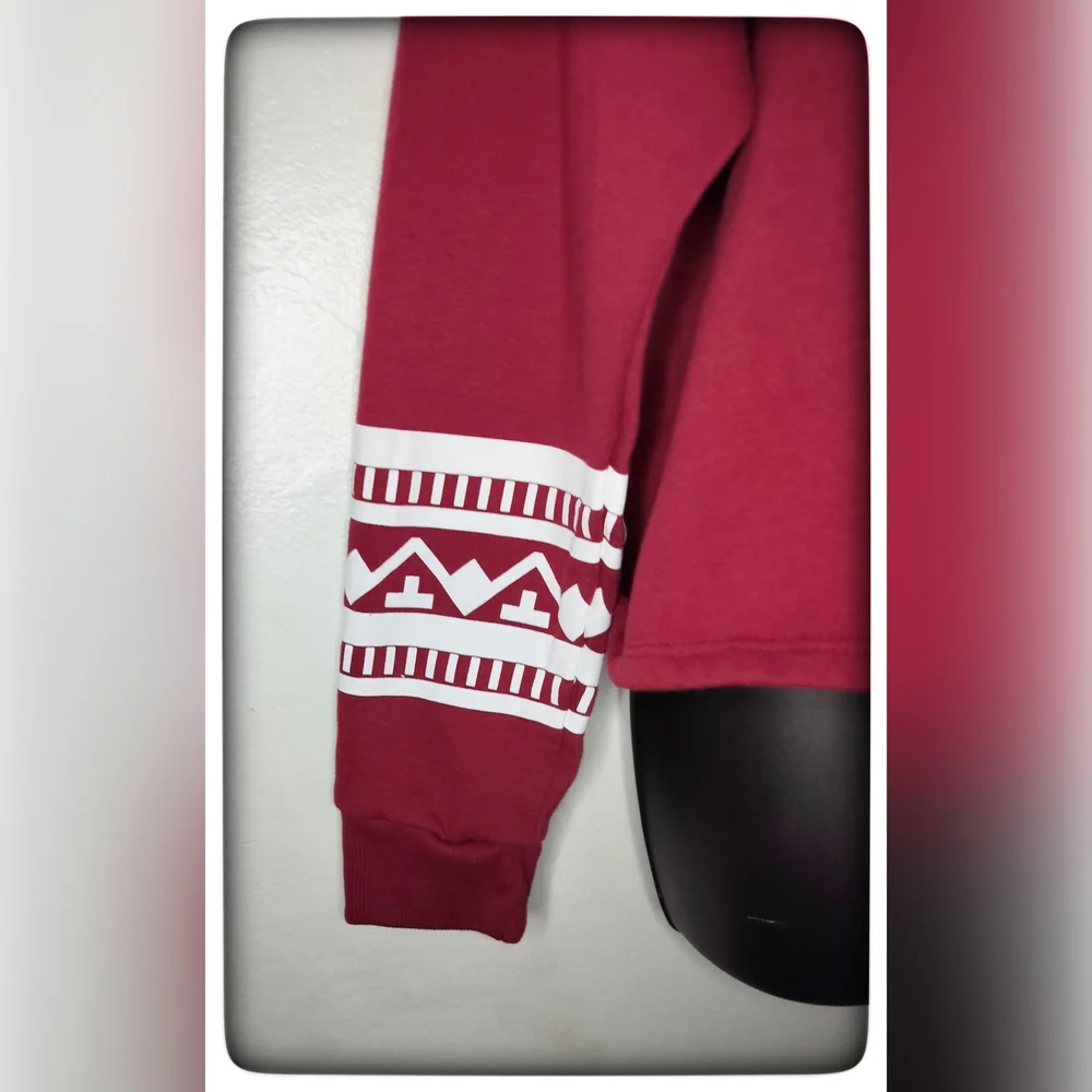 Coca-Cola Burgundy & White Holiday Hoodie Sz 1X - Picture 4 of 6